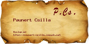 Paunert Csilla névjegykártya